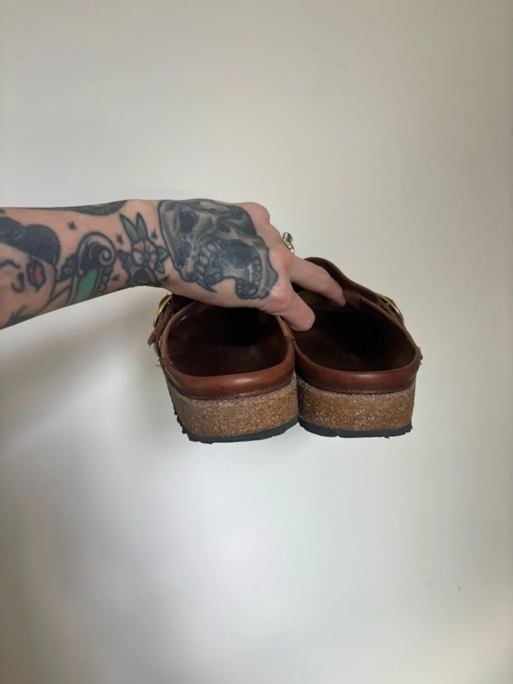 Birkenstock Buckley Oiled Leather Clogs In Cognac - Picture 11 of 12